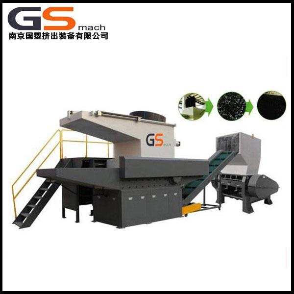 Single Shaft Plastic Shredder Machine For Recycling Large Caliber Pipe / Die Material