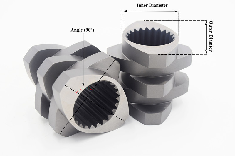 50.5mm Diameter Twin Extruder Screw Elements , Screw Elements Twin