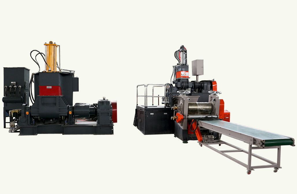 Rubber Sheet Cold Feed Extruder Machine , Recycled Rubber Granules Machine