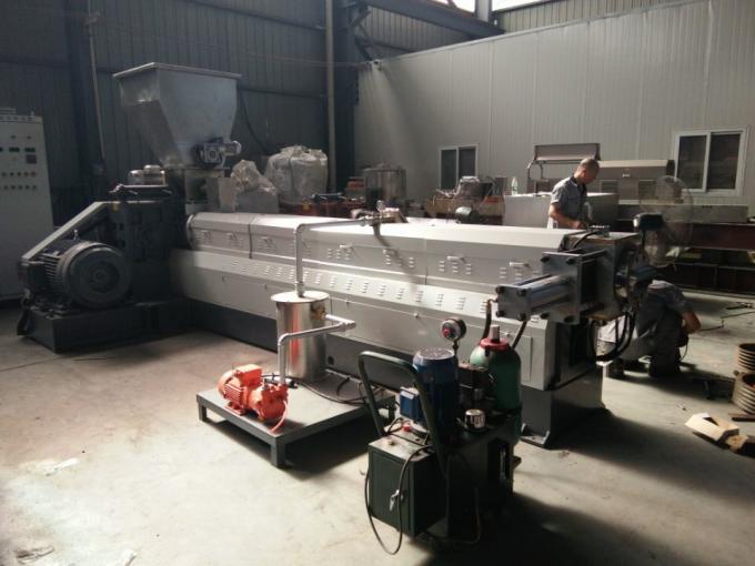 Electrical Control System Plastic Recycling Extruder With Granule Cutting Machine